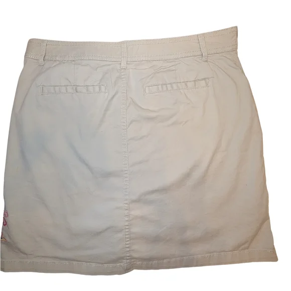Croft & Barrow Cream Skort with Colorful Embroidery - Picture 2 of 7